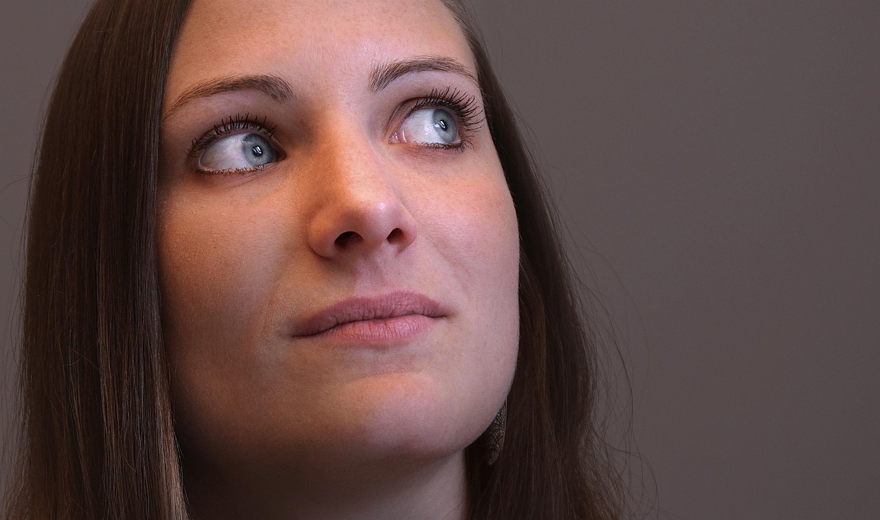 portrait, woman, face